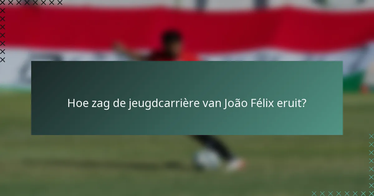 Hoe zag de jeugdcarrière van João Félix eruit?