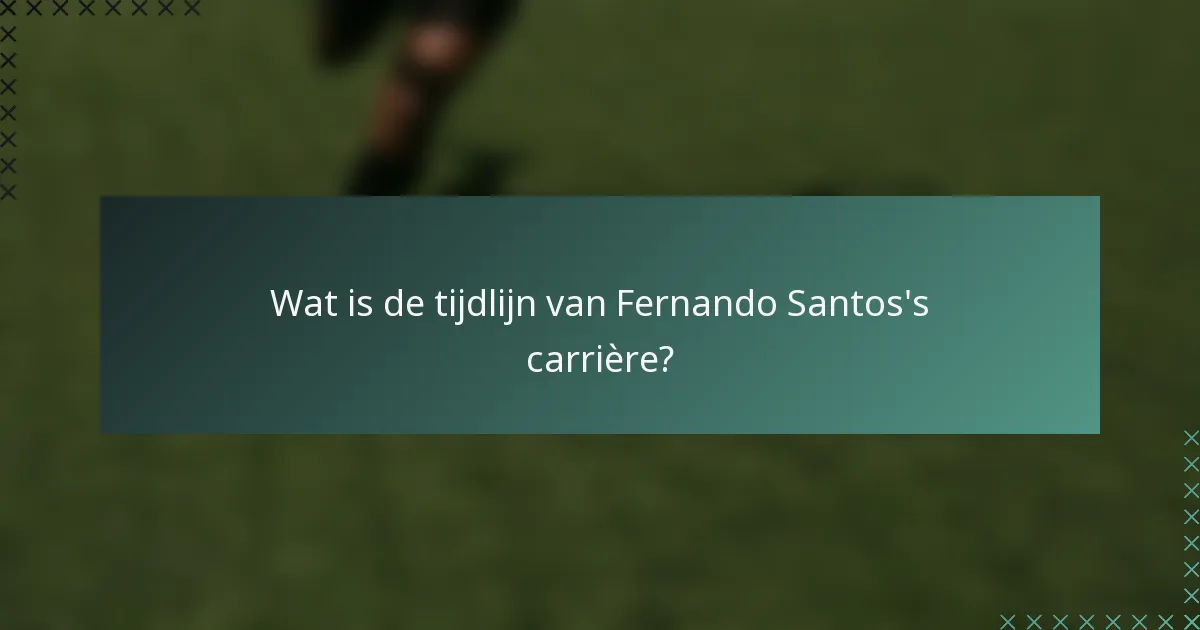 Wat is de tijdlijn van Fernando Santos's carrière?