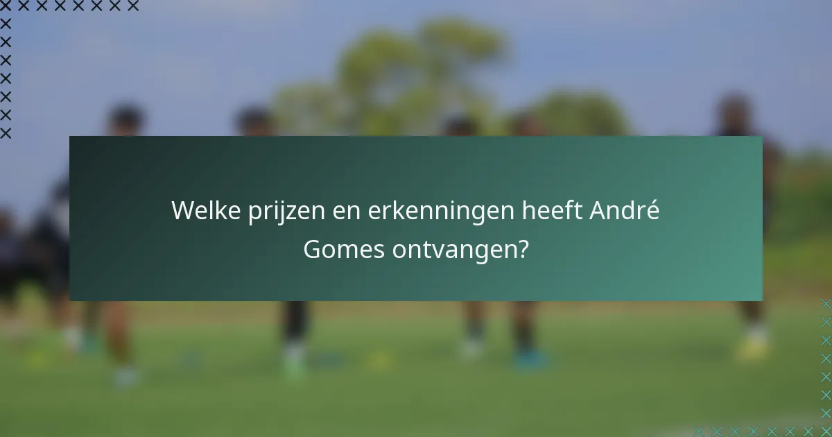 Welke prijzen en erkenningen heeft André Gomes ontvangen?
