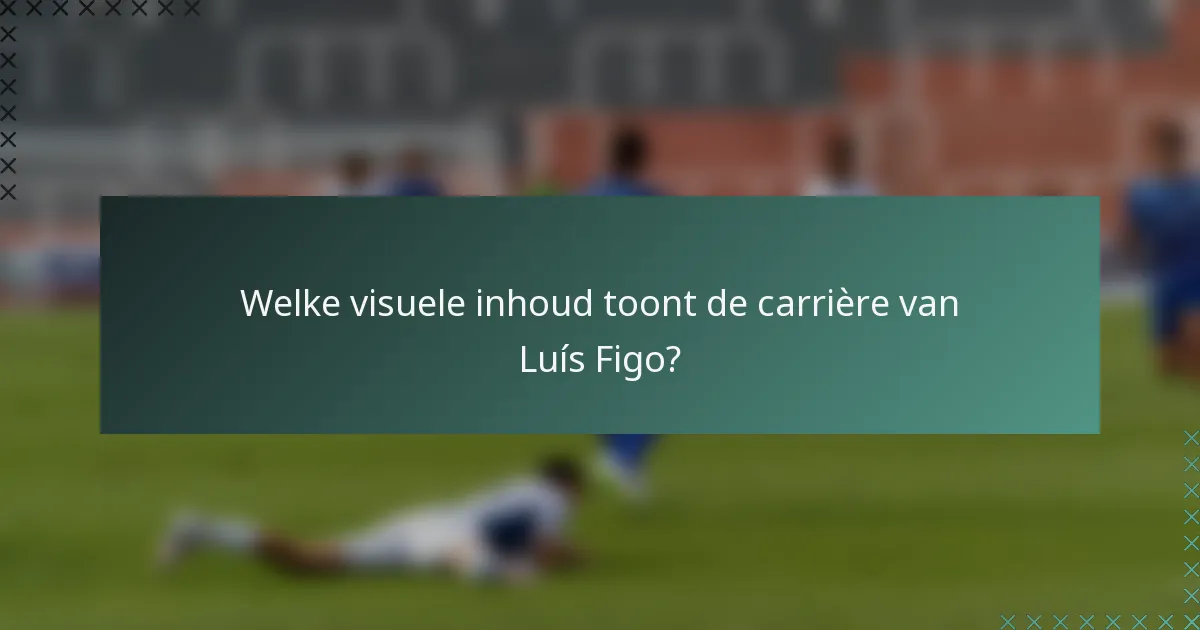 Welke visuele inhoud toont de carrière van Luís Figo?